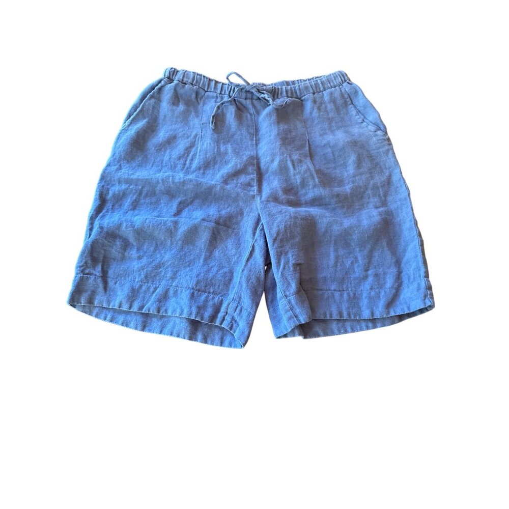 Gudrun Sjoden Womens Blue 100% Linen Shorts